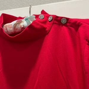 Talbots Mock Turtleneck Red Shirt